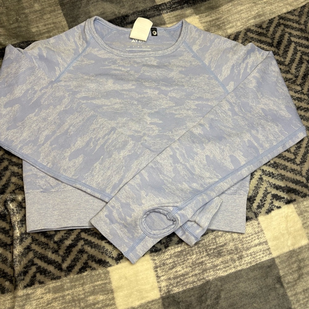 AYBL Soft Blue Patterned Top